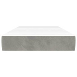 vidaXL Pocketveringmatras medium 90x200x20 cm fluweel lichtgrijs