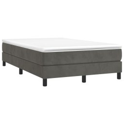vidaXL Boxspring met matras fluweel donkergrijs 120x200 cm