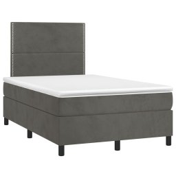 vidaXL Boxspring met matras fluweel donkergrijs 120x200 cm