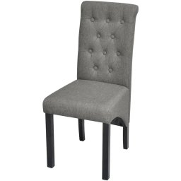 vidaXL Eetkamerstoelen 2 st stof lichtgrijs