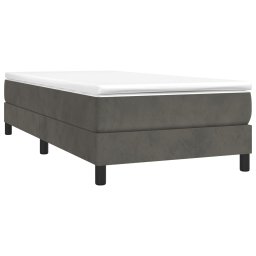 vidaXL Boxspring met matras fluweel donkergrijs 90x200 cm