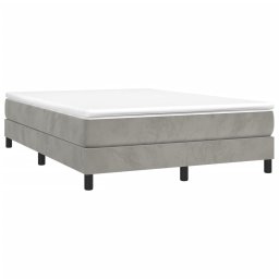 vidaXL Boxspring met matras fluweel lichtgrijs 140x200 cm
