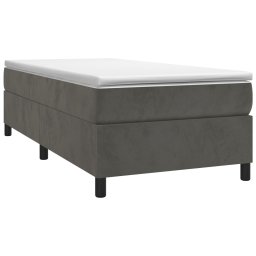 vidaXL Boxspring met matras fluweel donkergrijs 90x200 cm