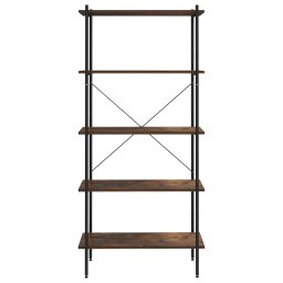vidaXL Opbergrek 5-laags 80x40x163 cm zwart en naturel