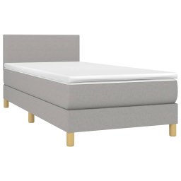 vidaXL Boxspring met matras stof lichtgrijs 100x200 cm