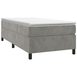 vidaXL Boxspring met matras fluweel lichtgrijs 100x200 cm