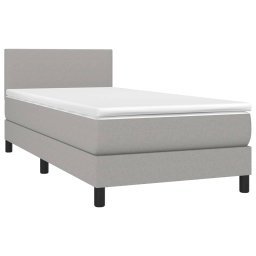 vidaXL Boxspring met matras en LED stof lichtgrijs 100x200 cm