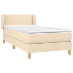 vidaXL Boxspring met matras stof crèmekleurig 100x200 cm