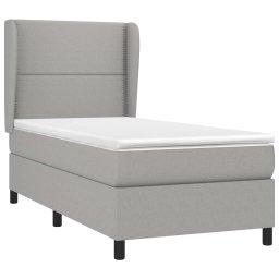vidaXL Boxspring met matras stof lichtgrijs 100x200 cm