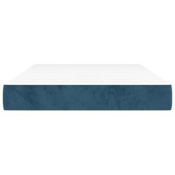 vidaXL Pocketveringmatras medium 120x200x20 cm fluweel donkerblauw