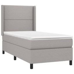 vidaXL Boxspring met matras stof lichtgrijs 100x200 cm