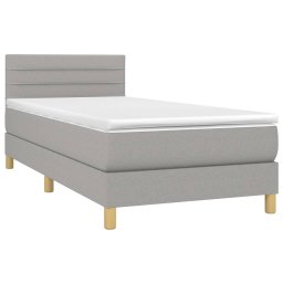 vidaXL Boxspring met matras en LED stof lichtgrijs 100x200 cm