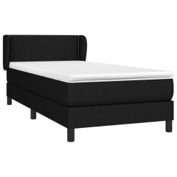 vidaXL Boxspring met matras stof zwart 80x200 cm