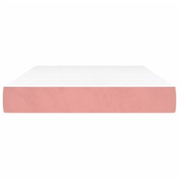 vidaXL Pocketveringmatras medium 120x200x20 cm fluweel roze