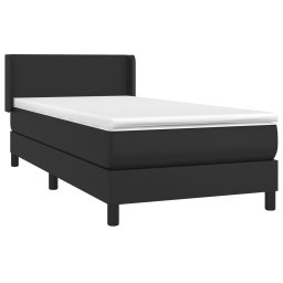vidaXL Boxspring met matras kunstleer zwart 100x200 cm