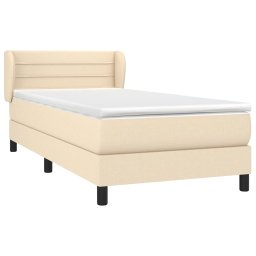 vidaXL Boxspring met matras stof crèmekleurig 100x200 cm