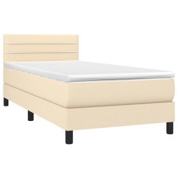 vidaXL Boxspring met matras stof crèmekleurig 100x200 cm