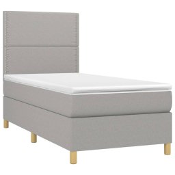vidaXL Boxspring met matras stof lichtgrijs 100x200 cm