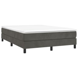 vidaXL Boxspring met matras fluweel donkergrijs 140x200 cm