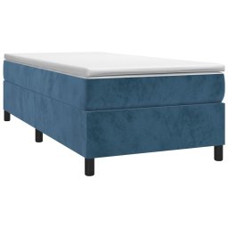 vidaXL Boxspring met matras fluweel donkerblauw 100x200 cm