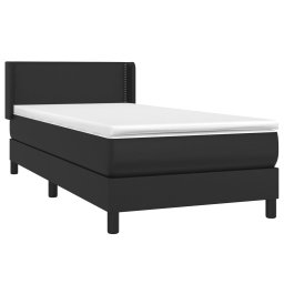 vidaXL Boxspring met matras kunstleer zwart 100x200 cm