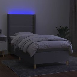 vidaXL Boxspring met matras en LED stof lichtgrijs 100x200 cm