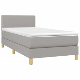 vidaXL Boxspring met matras en LED stof lichtgrijs 100x200 cm