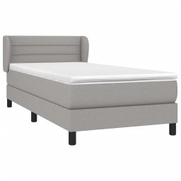 vidaXL Boxspring met matras stof lichtgrijs 100x200 cm