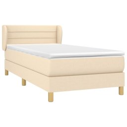 vidaXL Boxspring met matras stof crèmekleurig 100x200 cm