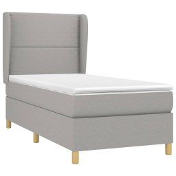 vidaXL Boxspring met matras stof lichtgrijs 100x200 cm