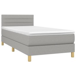 vidaXL Boxspring met matras stof lichtgrijs 100x200 cm