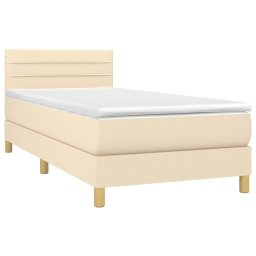 vidaXL Boxspring met matras stof crèmekleurig 100x200 cm