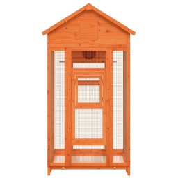 vidaXL Volière 91,5x53x170 cm massief grenenhout bruin