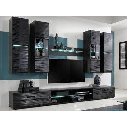 Tv-meubel set BLASTER 6 deuren zwart