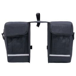 vidaXL Fietstas voor bagagedrager dubbel waterdicht 35 L zwart