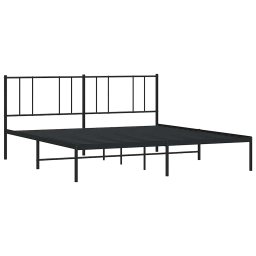 vidaXL Bedframe met hoofdbord metaal zwart 200x200 cm