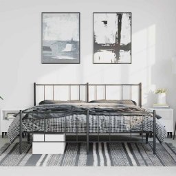 vidaXL Bedframe met hoofd- en voeteneinde metaal zwart 193x203 cm