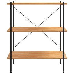 vidaXL 3-laags stellingkast zwart en eiken 80x40x92 cm