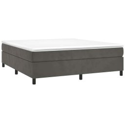 vidaXL Boxspring met matras fluweel donkergrijs 180x200 cm