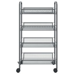 vidaXL Keukentrolley 4-laags 46x26x85 cm ijzer grijs