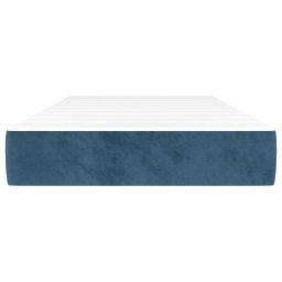 vidaXL Pocketveringmatras medium 90x200x20 cm fluweel donkerblauw