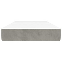 vidaXL Pocketveringmatras medium 90x190x20 cm fluweel lichtgrijs
