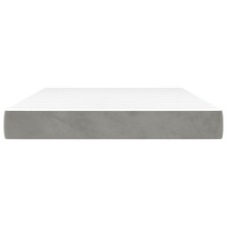 vidaXL Pocketveringmatras medium 140x190x20 cm fluweel lichtgrijs