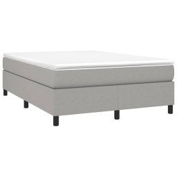 vidaXL Boxspring met matras stof lichtgrijs 140x200 cm
