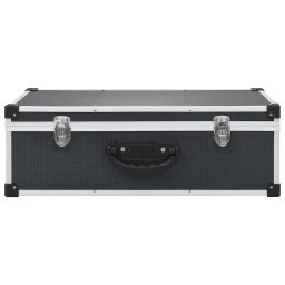 vidaXL Cd-koffer voor 80 cd's aluminium ABS zwart
