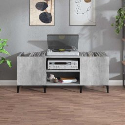vidaXL Platenkast 121x38x48 cm bewerkt hout betongrijs