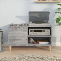 vidaXL Platenkast 84,5x38x48 cm bewerkt hout grijs sonoma eikenkleurig