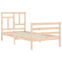 vidaXL Bedframe met hoofdbord massief hout 90x200 cm
