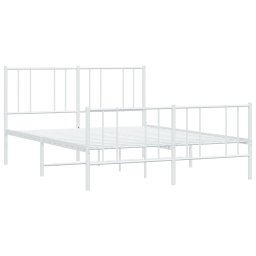 vidaXL Bedframe met hoofd- en voeteneinde metaal wit 120x200 cm