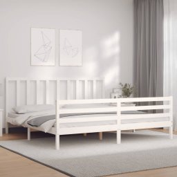 vidaXL Bedframe zonder matras massief grenenhout wit 200x200 cm